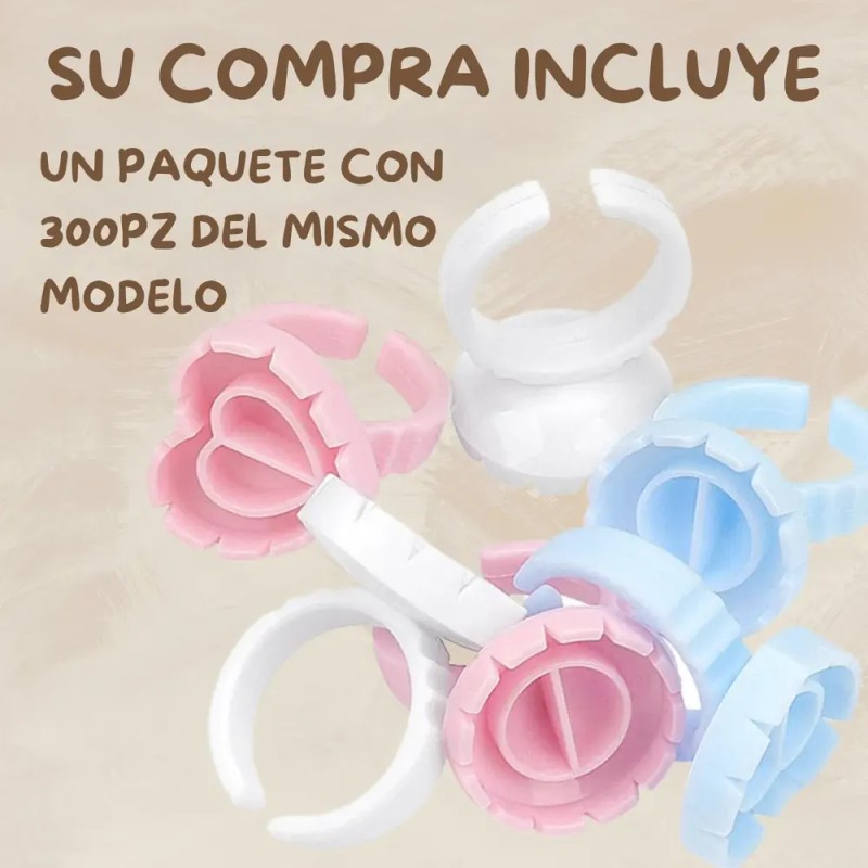 Anillos Pegamento Aplicación Extensión Pestañas Lash 300 Pz