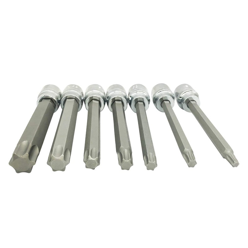 Extra Long Torx Star Bit Socket Set 7 Piece T25-T60