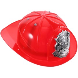 Operitacx Firefighter Hat, Pretend Play Kids Hat Kids Firefighter Helmet Firefighter Hat Costume Chief Helmet Halloween Party Costume Accessory Red