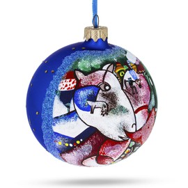 BestPysanky 1911"I and The Village Painting by Marc Chagall Glass Ball Christmas Ornament 4 Inches