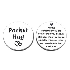 Raddimelo Pocket Hug Coin, Valentines Gifts for Teenagers Daughter Son, Inspirational Valentines Birthday Gift for Daughter Son from Mom Dad, Gifts for a College Female Student, Dorm Room Essentials