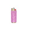 Gold Lighter Cover Sleeve with Pink Rhinestones LS47
