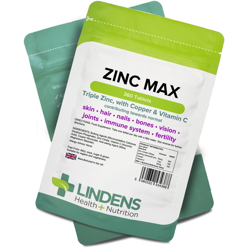 Lindens Zinc Max (Triple Strength, Zinc, Copper & Vitamin C)