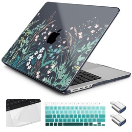 Yebiseven Case for MacBook Pro 16 inch M5 M4 M3 M2 M1 Pro/max 2026 2025-2021 A3429 A3428 A3403 A3186 A2991 A2780 A2485, Plastic Hard Shell & Keyboard Cover &Trackpad Protector&2 OTG, Wildflower