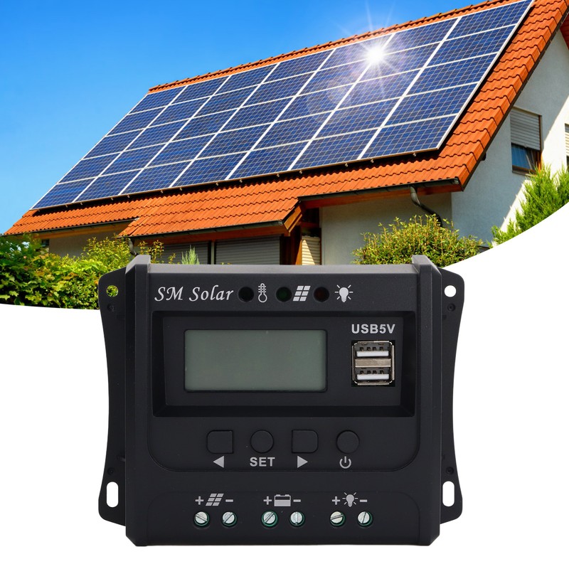 Solar Panel Controller 3 Stage PWM Charging Intelligent Microcontroller ABS