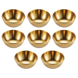 Cabilock 8 Pieces Snack Dip Bowls Small Bowls Dip Bowl Set Sauce Bowls Dip Bowls Snack Bowls Spice Bowls Gold Sushi Plate Sauce Bowl for Tapas Dessert Ketchup Finger Food
