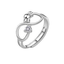 mciskin Infinity Heart Birthstone Rings for Women Girls Adjustable Birthstone Fidget Ring for Anxiety Cubic Zirconia Birthstone Ring Gifts for Birthday Christmas New Year