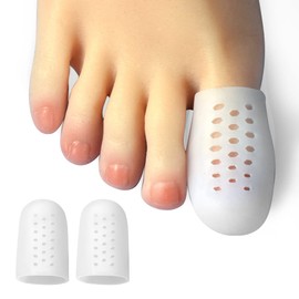 Hoogoo Big Toe Cap, 10 Pcs Breathable Toe Protector Toe Cover Sleeves with Holes, Provides Relief from Missing or Ingrown Toenails, Corns, Blisters, Reduce Friction