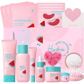 Kit de Cuidado de la Piel de Sandía 14 piezas, Hidratación Profunda y Suavizado para la Facial, Hidratación para Mujeres y Niñas, Set de Cuidado de la Piel Reafirmante para las Vacaciones