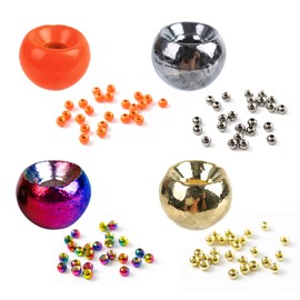 Maxcatch 100PC/LOT Tungsten Fly Tying Beads Head for Nymph Fishing Materials 10 Colors (Color Assortment A, 3.3mm(1/8'') -100PCS)