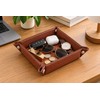 Folding PU Leather Valet Tray for Daily Essentials – Collapsible