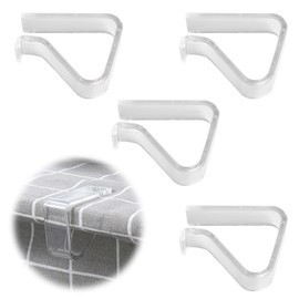 RICISUNG Tablecloths Stops Tablecloths Clips [Set of 4] Desk Board for 0.8 - 1.4 inches (2 - 3.5 cm), Clear Type, Anti-Slip, Wedding, Plastic, Transparent (S, Transparent)