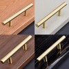 QogriSun 2-Pack Solid Brass T Bar Cabinet Handles, 5-Inch Hole
