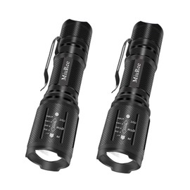 Miuree Tactical LED 2000 Lumens 5 Light Modes Flashlight for Camping, Emergency, Hurricane, Hiking,2-pack