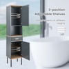 Tangkula Tall Bathroom Cabinet, Freestanding Storage Cabinet w/Doors Cabinet, Open