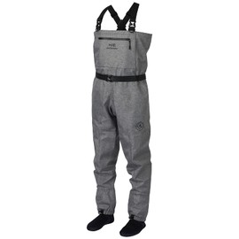 BASSDASH IMMERSE Breathable Ripstop Stocking Boot Foot Fishing Hunting Waders Lightweight Grey Camo Chest Wader for Men Women