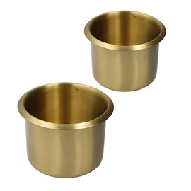 SOLUSTRE Drinks Cup Holders for Car Rv Boat 2 Pcs Metal Recessed Recliner Handles Cup Holder Inserts Secure Brass Constructi
