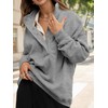 Fisoew Womens Oversized Sweatshirt Casual Snap Stand Collar Long Sleeve