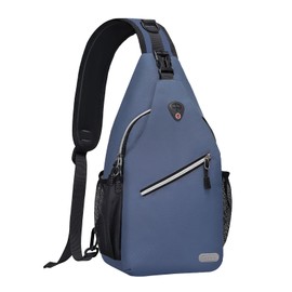 MOSISO Sling Mochila, Multiusos Crossbody Bolso Bandolera Mochila de Senderismo de Viaje, Azul Neblina