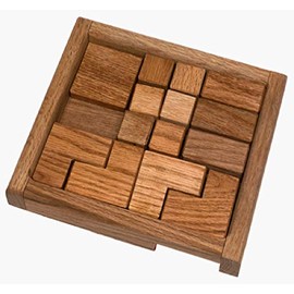 Square Root Games 0009 Dirty Dozen Puzzle in Natural Finish Solid Hardwood