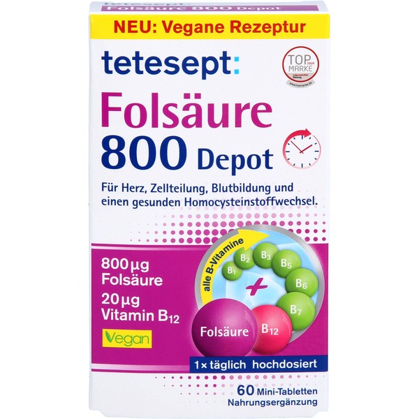 Nicht vorhanden Tetesept Folsaeure 800 Dep, 60 St FTA