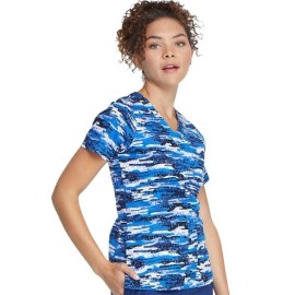 ALL HEART SCRUB TOP BLUE CAMO-SIZE SML