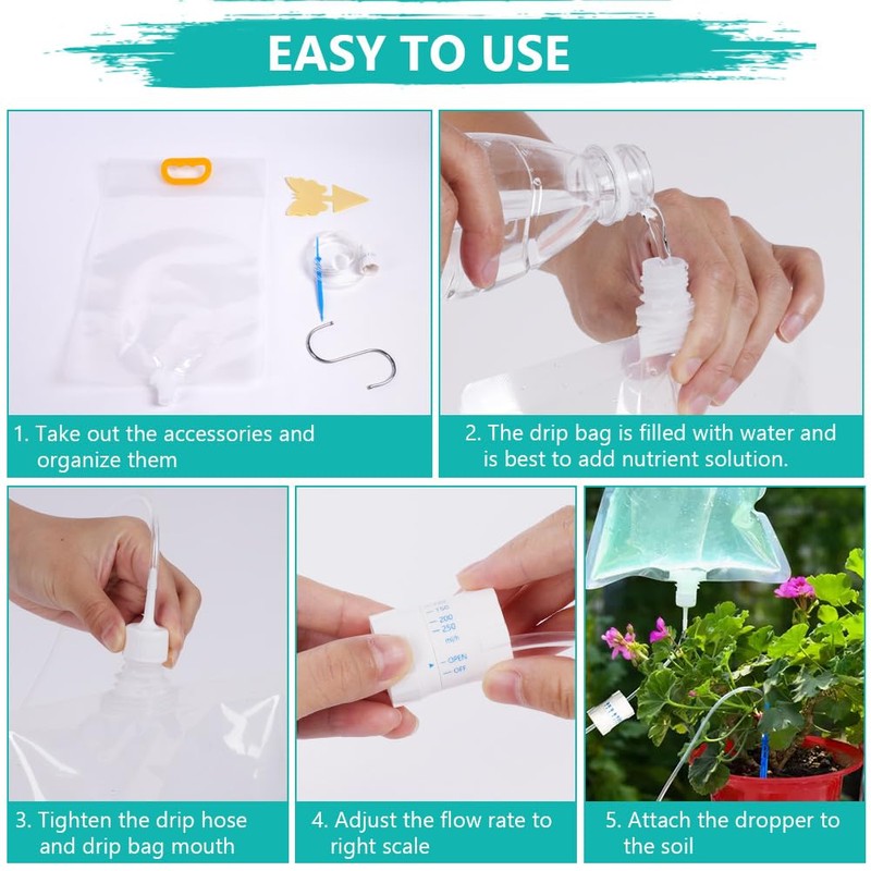 Flintronic Pack of 6 3.5 L Plant Watering Drip Irrigation