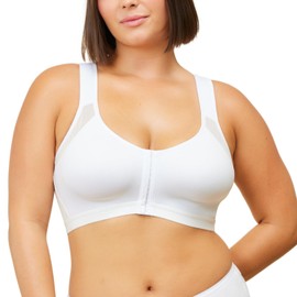 LEADING LADY The Moira - Front-Closure Posture Bra for Everyday Comfort - Front Closure Support Bras for Women White