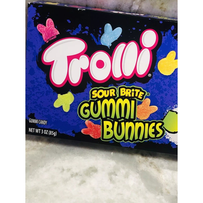 Trolli-Sour Brite Gummy Bunnies Gummy Candy-3oz bag. New-Easter. See Below