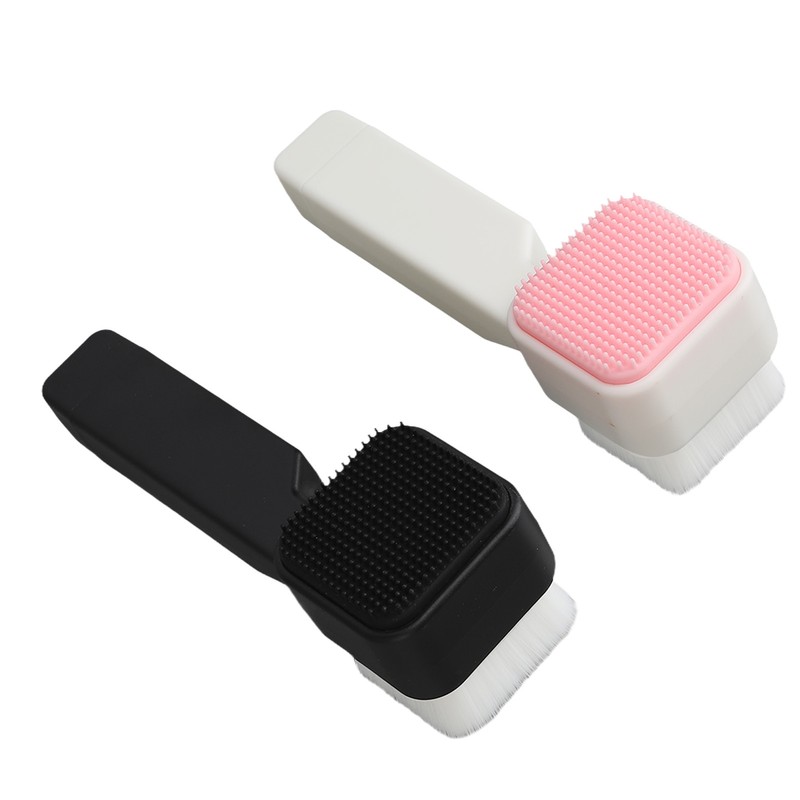 2Pcs Facial Cleansing Brush Effective Soft Black White Square Face