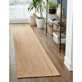 Unique Loom Braided Jute Collection Area Rug - Dhaka (2' 7" x 13' 1" Runner, Natural)