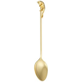 Takakuwa Metal Rubber Cast Cat Coffee Spoon, Gold 405572