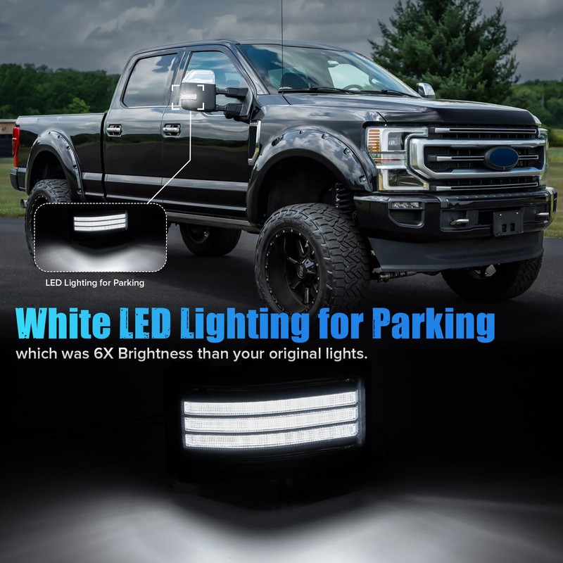 LUDARM LED Tow Mirror Turn Signal Lights for 2015-2025 F150,