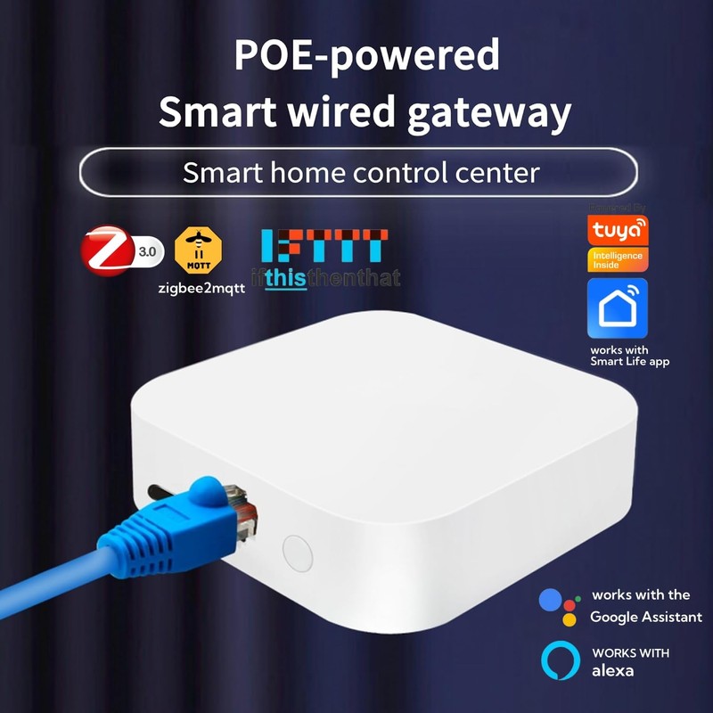 Tuya Zigbee 3.0 Hub/Wired POE Gateway for Tuya Devices, APP