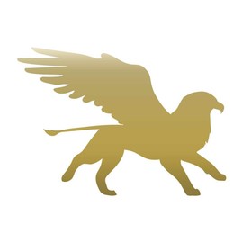 Running Griffin Right Facing 7 inch Gold Indoor Outdoor Vinyl Decal