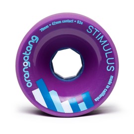Orangatang Stimulus 70 mm 83a Freeride Longboard Skateboard Wheels w/Loaded Jehu V2 bearings (Purple, Set of 4)