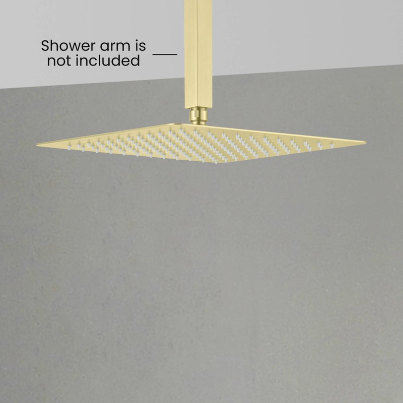 KIBI Cube 12 Inch Ultra Thin Metal Rainfall Shower Head