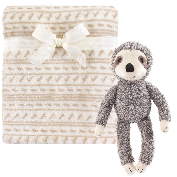 Hudson Baby Unisex Baby Plush Blanket with Toy, Sloth, One