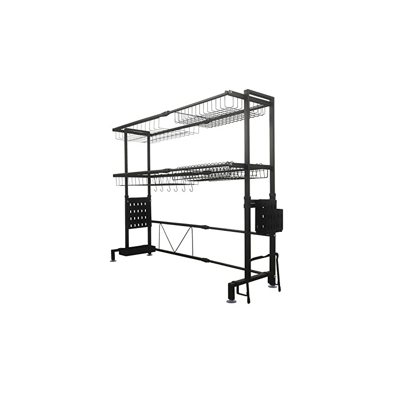 LGXEnzhuo Double-Layer Kitchen Sink Draining Rack Stainless Steel Storage Rack