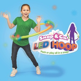 Geospace LED Light Up Snap & Go Multi Color 6 Piece Hula Hoop Toy for Kids Great for Exercise, Birthday Parties (Single Pack) NO Batteries Required