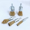 Brass Coated Wire End Brush Set,Wire Brush for Cleaning Rust