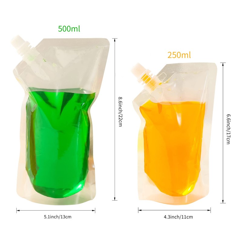 OHMAXHO Alcohol Pouches for Liquor,Reusable Drink Pouches for Adults Alcohol