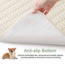 Sinotalent Washable Pee Pads for Dogs, 2 Pack Reusable Puppy Pads Dog Pads, Non-Slip Dog Pee Pads, Leakproof Pet Pee Pads Wee Wee Pads for Dogs. (Cream White, 18"x24"(Pack of 2))