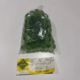LeeWards 100 Vintage LeeWards Light Green 9/16” Craft Marbles. In Original Bags.
