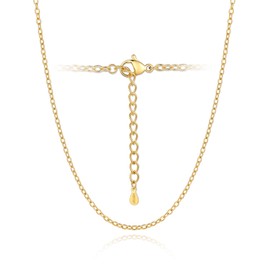 Silvora Women's Stainless Steel Curb Chain 2 mm Wide Cuban Anchor Chain Silver/Gold/Black/Rose Gold Stainless Steel Link Chain 36 cm - 76 cm Long Steel Chain Women Men without Pendant