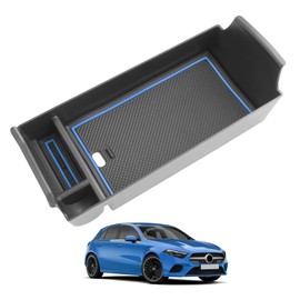 ASZSK Storage compartment in the centre console for Mercedes A-Class W177 V177 B-Class W247 GLA H247 CLA C118 2019-2023 2024, shelf in the armrest, with non-slip base padding, perfect storage space