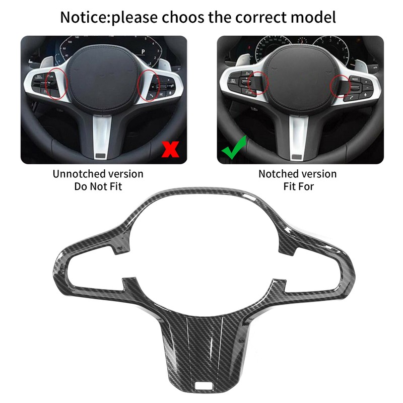 Steering Wheel Button Trim Cover Carbon Fiber Style Fits for