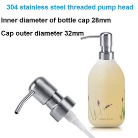 EasyULT 2 Pcs Liquid Soap And Lotion Dispenser Pump Replacement, Stainless Steel Soap Dispenser Pump, Soap Dispenser Pump Head Replacement Spare, for Kitchen Bathroom Worktop Bottles