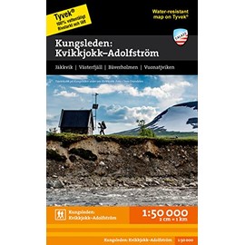 Kungsleden: Kvikkjokk - Adolfström (Mountain map detailed scale)