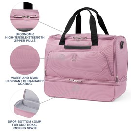 Travelpro Maxlite 5 Softside Carry-on Weekender with Drop-Bottom Compartment, Lightweight Overnight Travel Duffel Bag, Men and Women, Orchid Pink Purple, 19-Inch